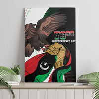 Independence Day canvas wall art featuring eagle and clenched fist on tricolor flag design