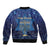 Hanukkah Jewish Festival Sleeve Zip Bomber Jacket Meronah With Star Of David