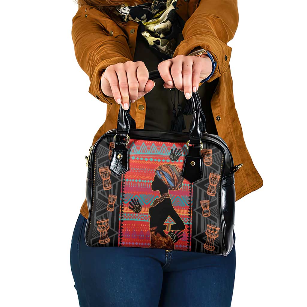 Happy International Women's Day Shoulder Handbag African Women With Ethnic Pattern - Wonder Print Shop