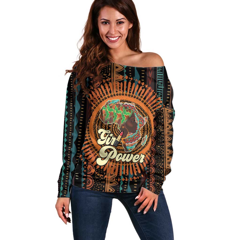 Black Girl Power Off Shoulder Sweater Happy International Women's Day