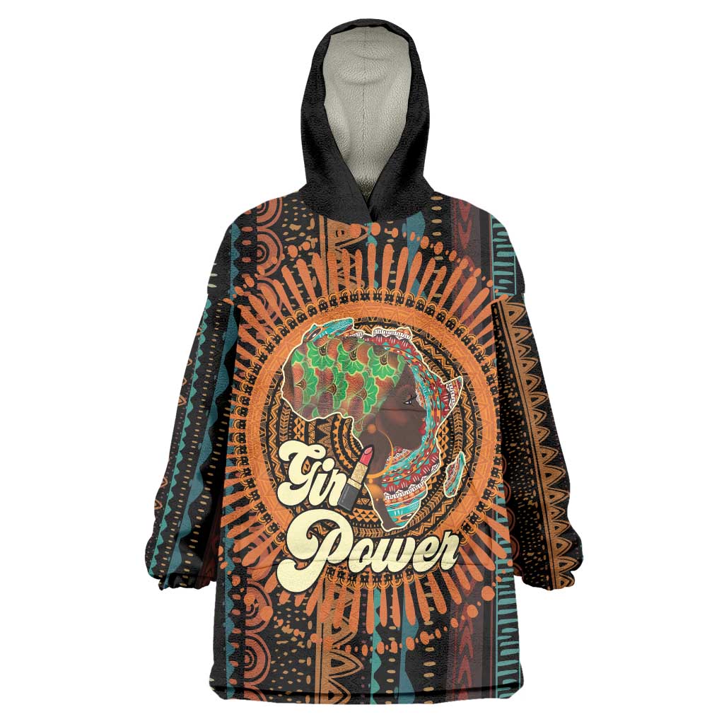 Black Girl Power Wearable Blanket Hoodie Happy International Women's Day