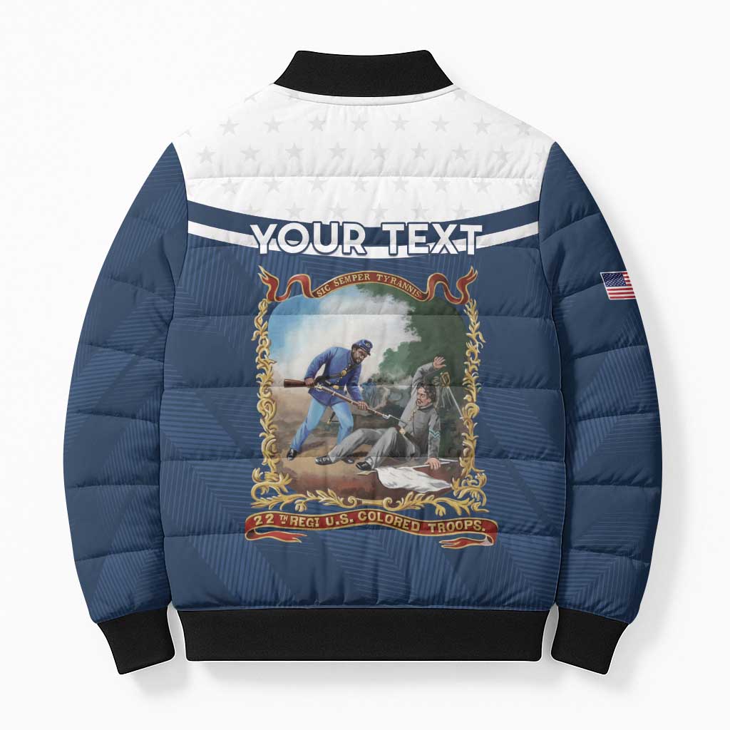Personalized 22nd United States Colored Troops Bomber Puffer Jacket E Pluribus Unum - Wonder Print Shop