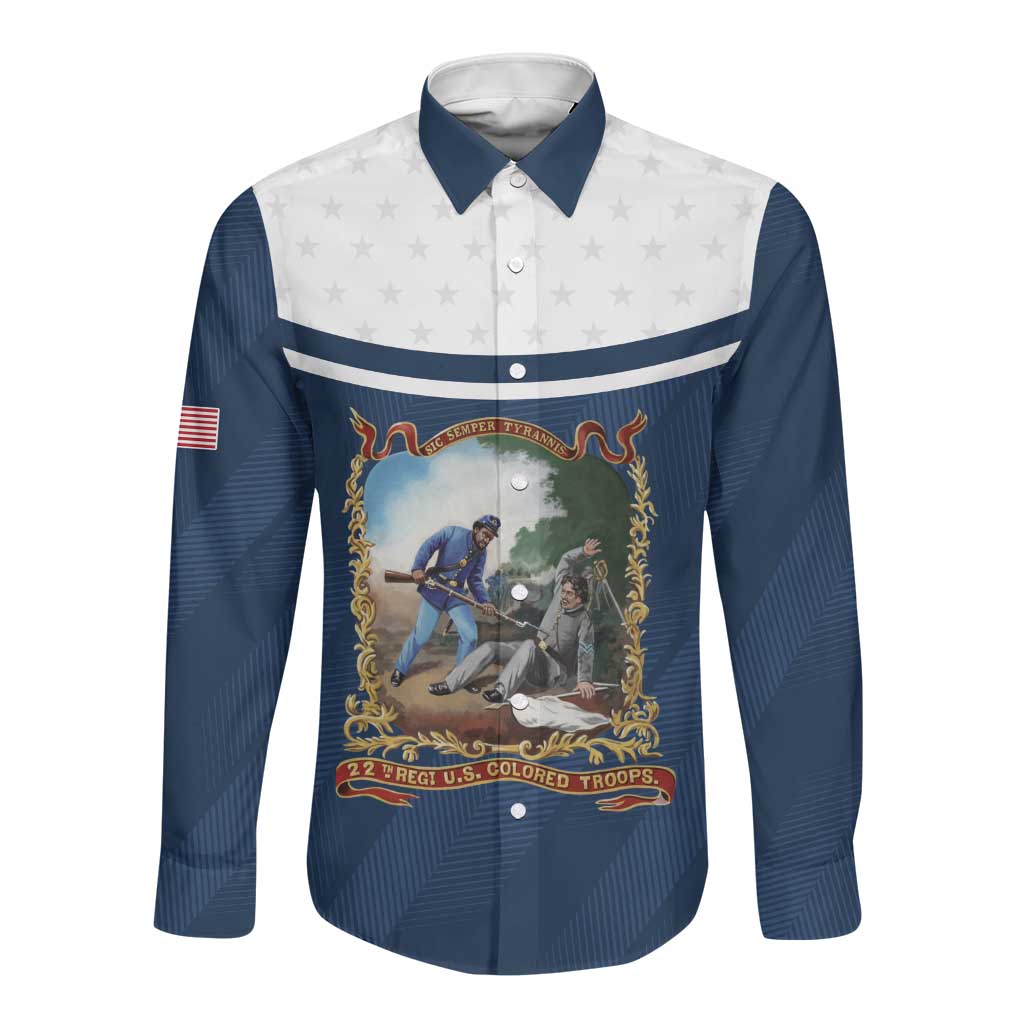 Personalized 22nd United States Colored Troops Long Sleeve Button Shirt E Pluribus Unum - Wonder Print Shop