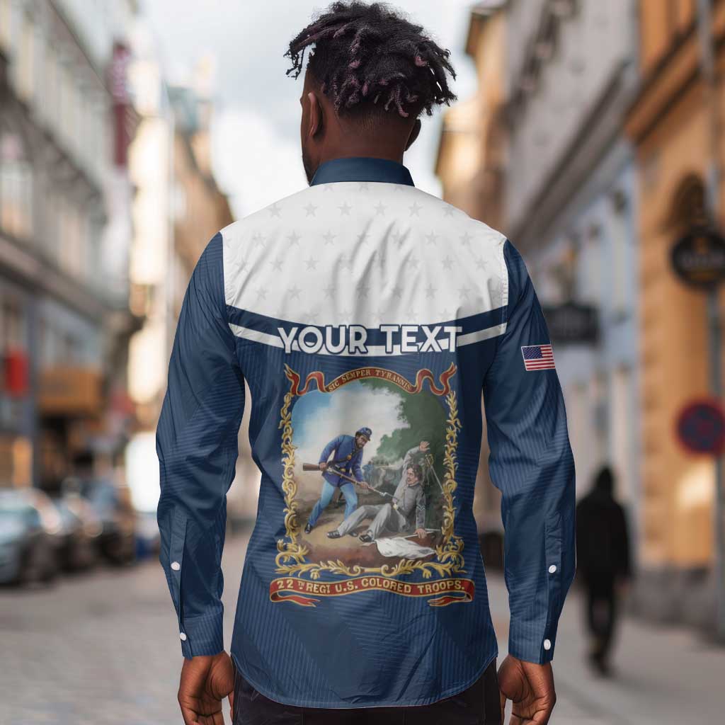 Personalized 22nd United States Colored Troops Long Sleeve Button Shirt E Pluribus Unum - Wonder Print Shop
