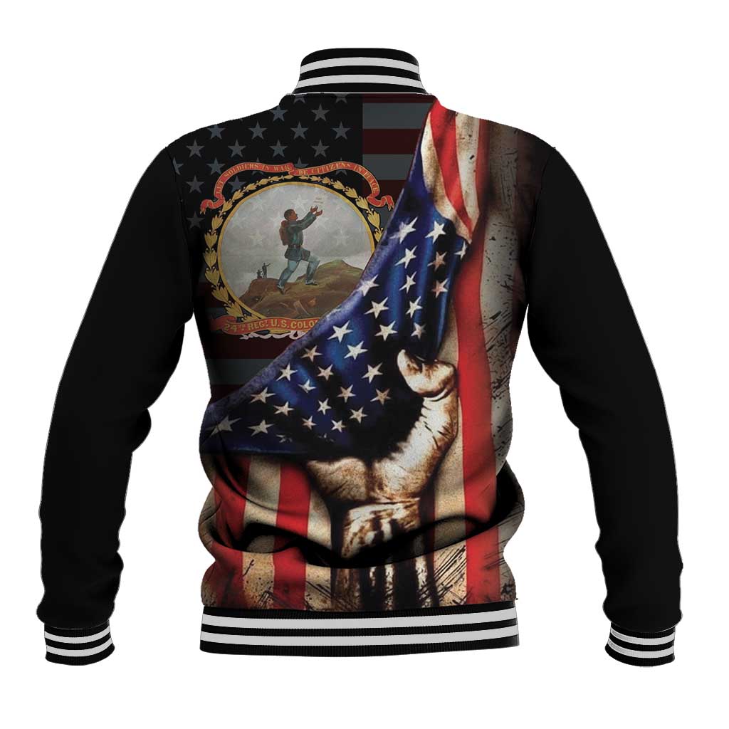 24th Regiment USCT Baseball Jacket Flag of Freedom - Wonder Print Shop