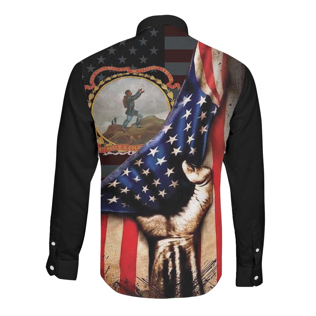 24th Regiment USCT Long Sleeve Button Shirt Flag of Freedom - Wonder Print Shop