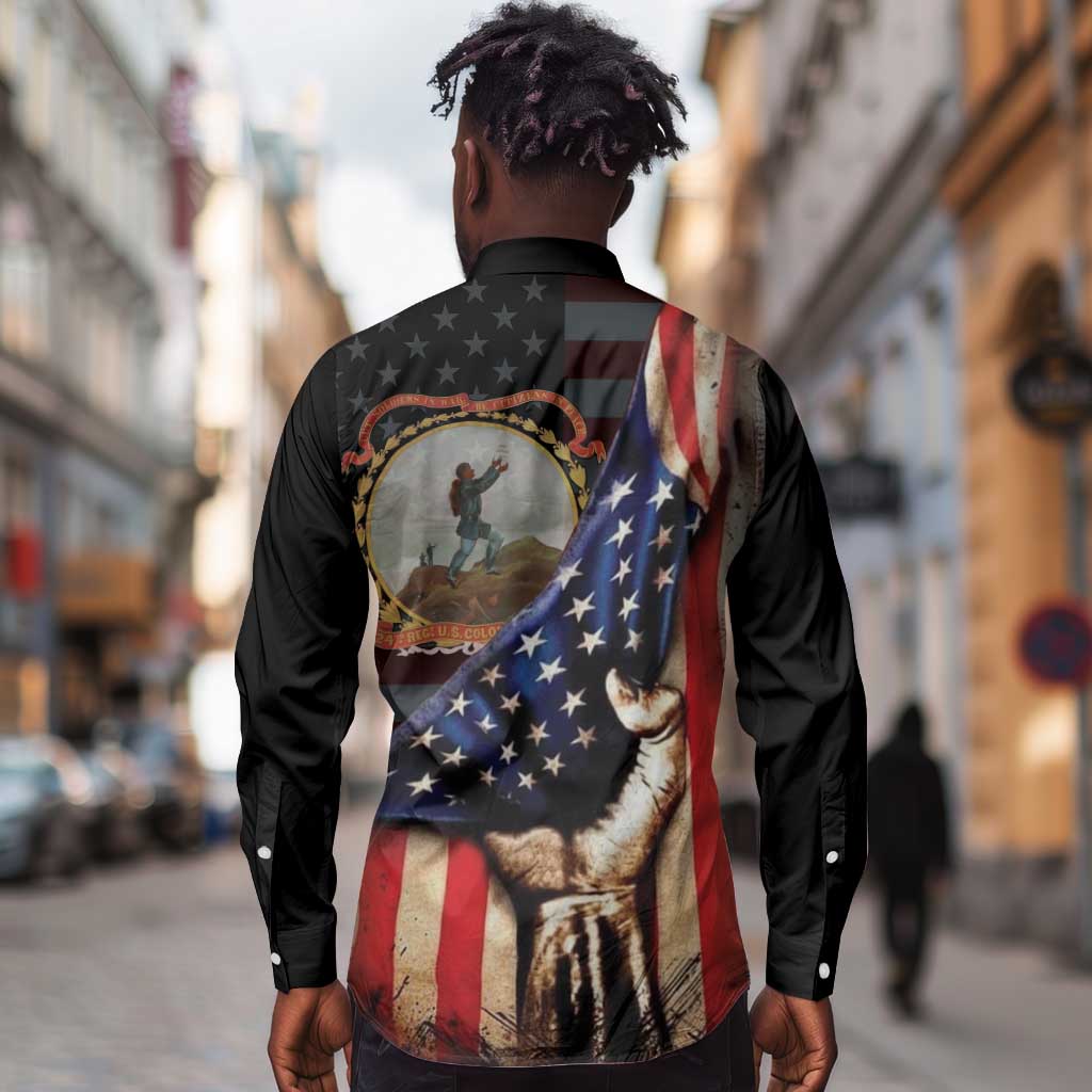 24th Regiment USCT Long Sleeve Button Shirt Flag of Freedom - Wonder Print Shop