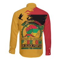 Juneteenth African American Long Sleeve Button Shirt Free-ish Since 1865