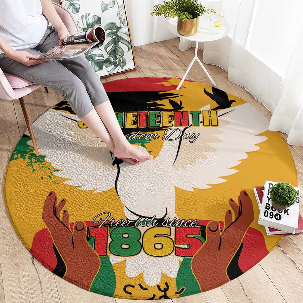 Juneteenth African American Round Carpet Free-ish Since 1865