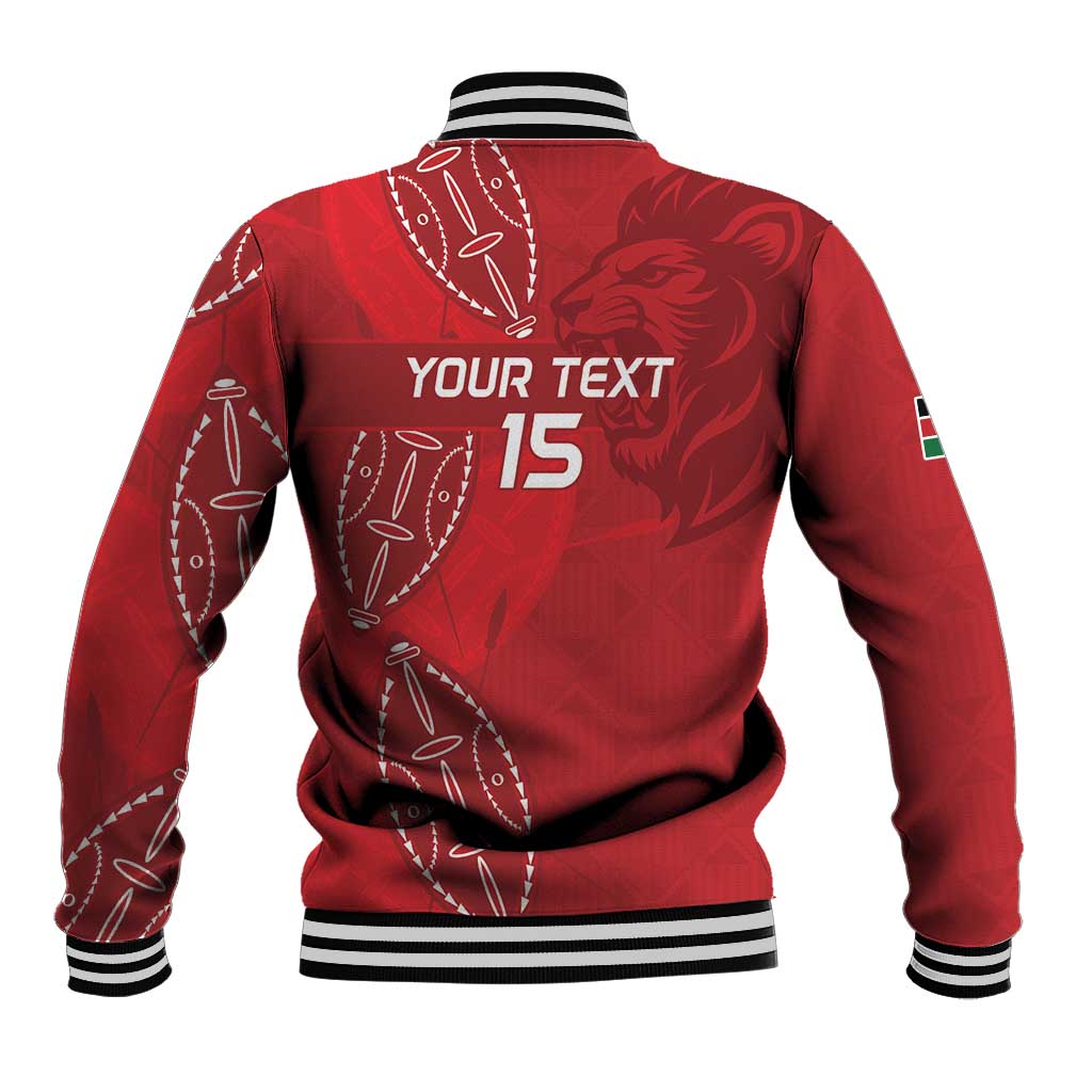 Kenya Rugby Custom Baseball Jacket Go Champions Simbas - Red Color