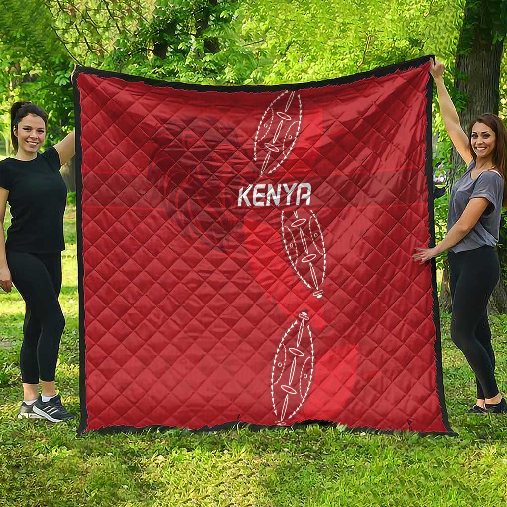 Kenya Rugby Quilt Go Champions Simbas - Red Color