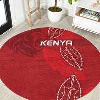 Kenya Rugby Round Carpet Go Champions Simbas - Red Color