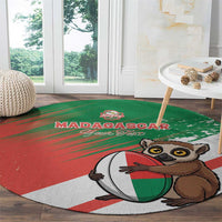 Madagascar Rugby Custom Round Carpet Go Les Makis - Wonder Print Shop