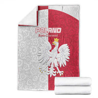 Poland Football Blanket White-Reds Floral Polish Pattern - Wonder Print Shop