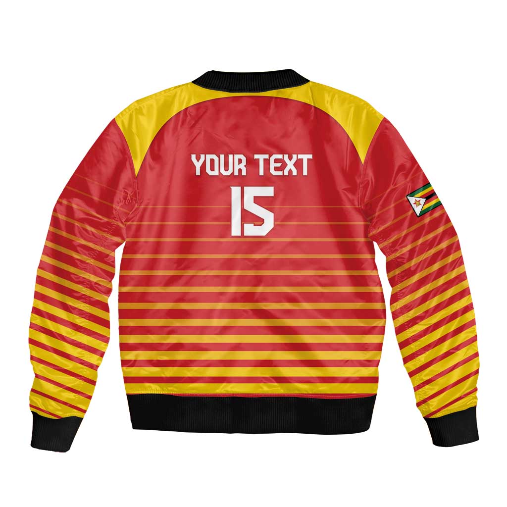 Custom Zimbabwe Cricket Bomber Jacket Go Chevrons Go - Wonder Print Shop