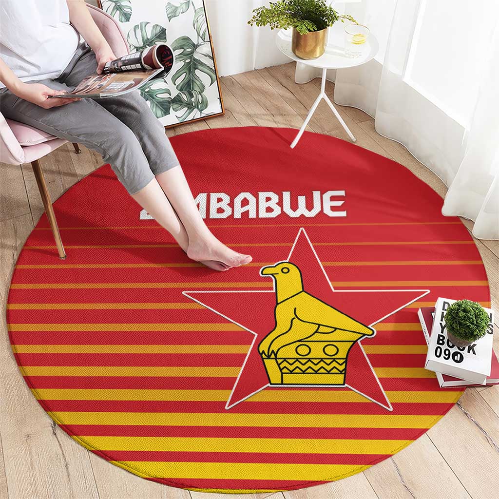 Zimbabwe Cricket Round Carpet Go Chevrons Go - Wonder Print Shop