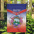 Personalized Costa Rica Independence Day Garden Flag Coat Of Arms With Purple Guaria Morada Orchid - Wonder Print Shop