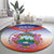 Personalized Costa Rica Independence Day Round Carpet Coat Of Arms With Purple Guaria Morada Orchid