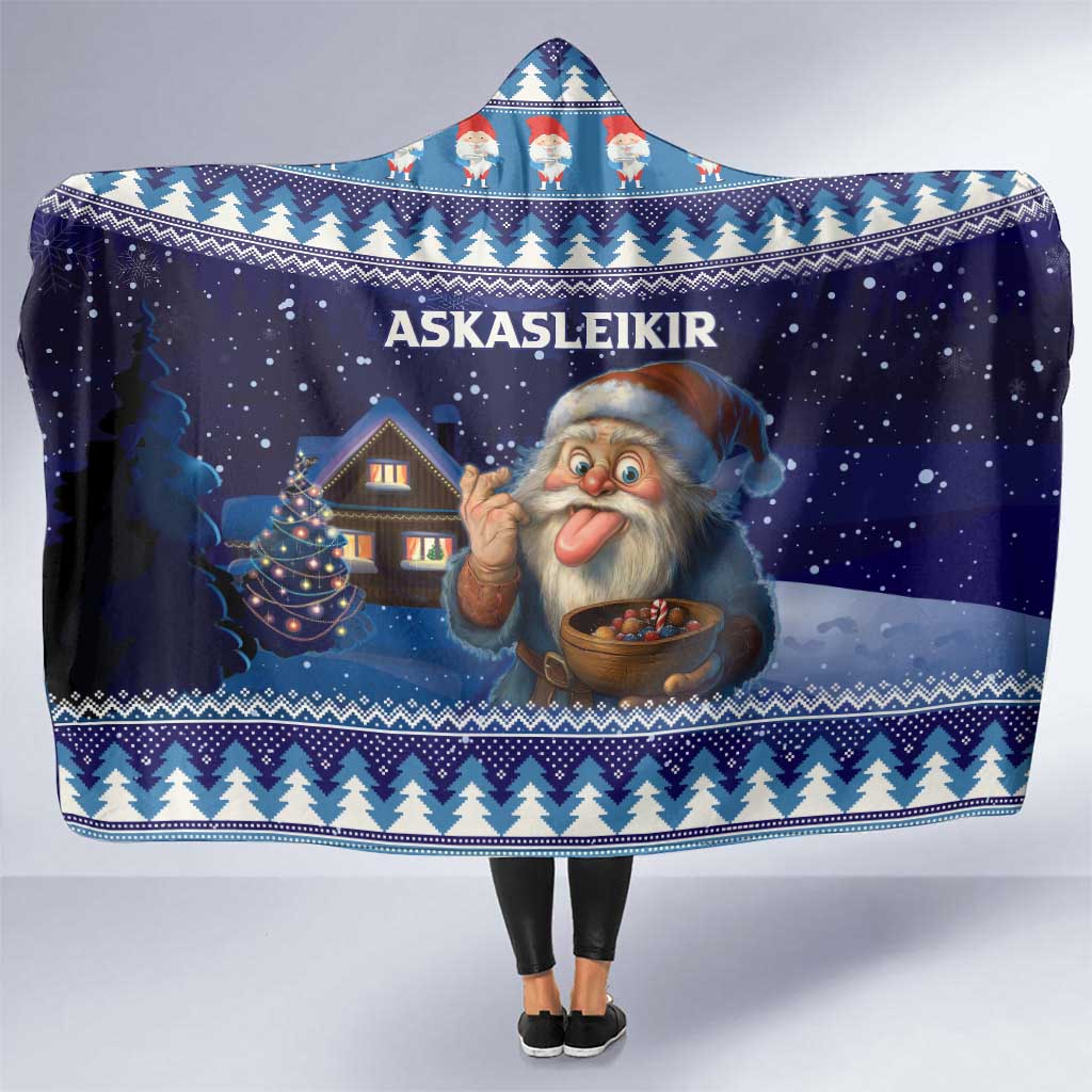 Iceland Christmas Askasleikir Hooded Blanket The Yule Lads Bowl Licker