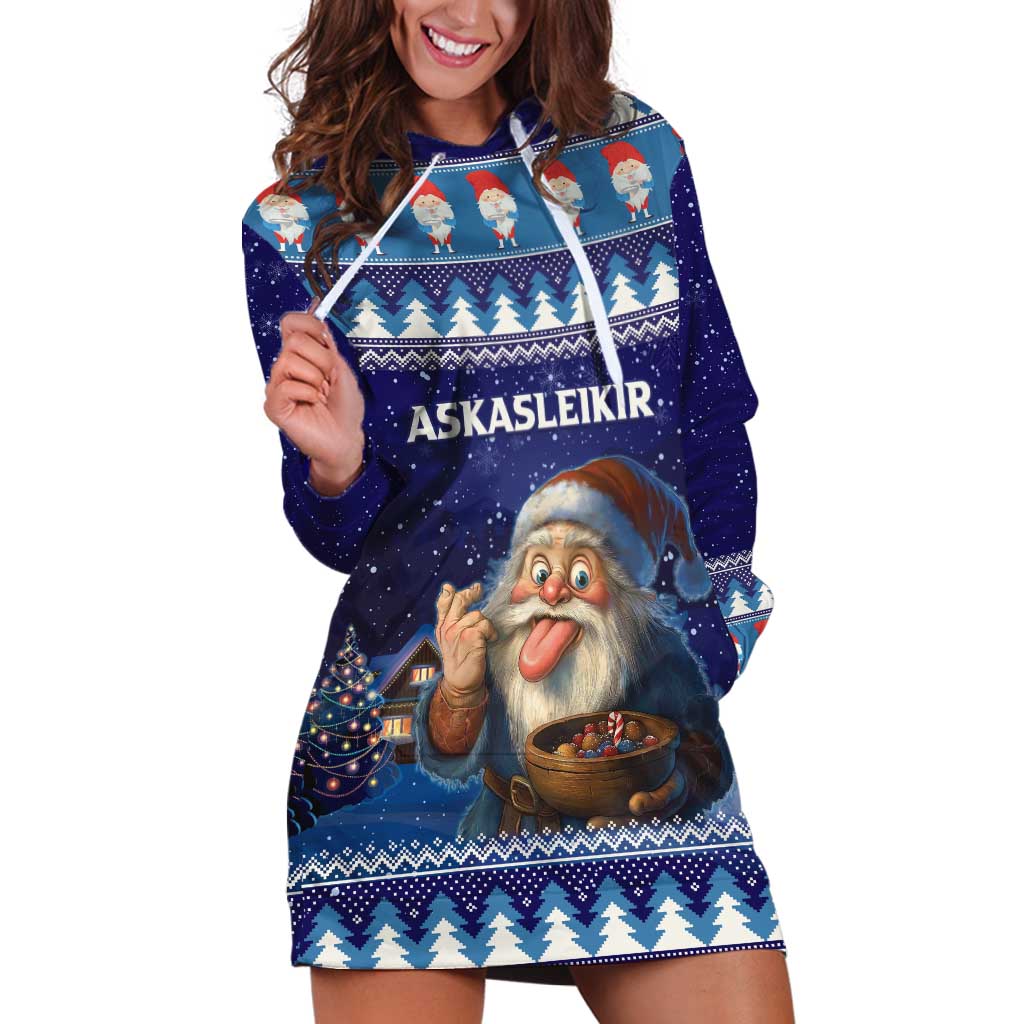 Iceland Christmas Askasleikir Hoodie Dress The Yule Lads Bowl Licker