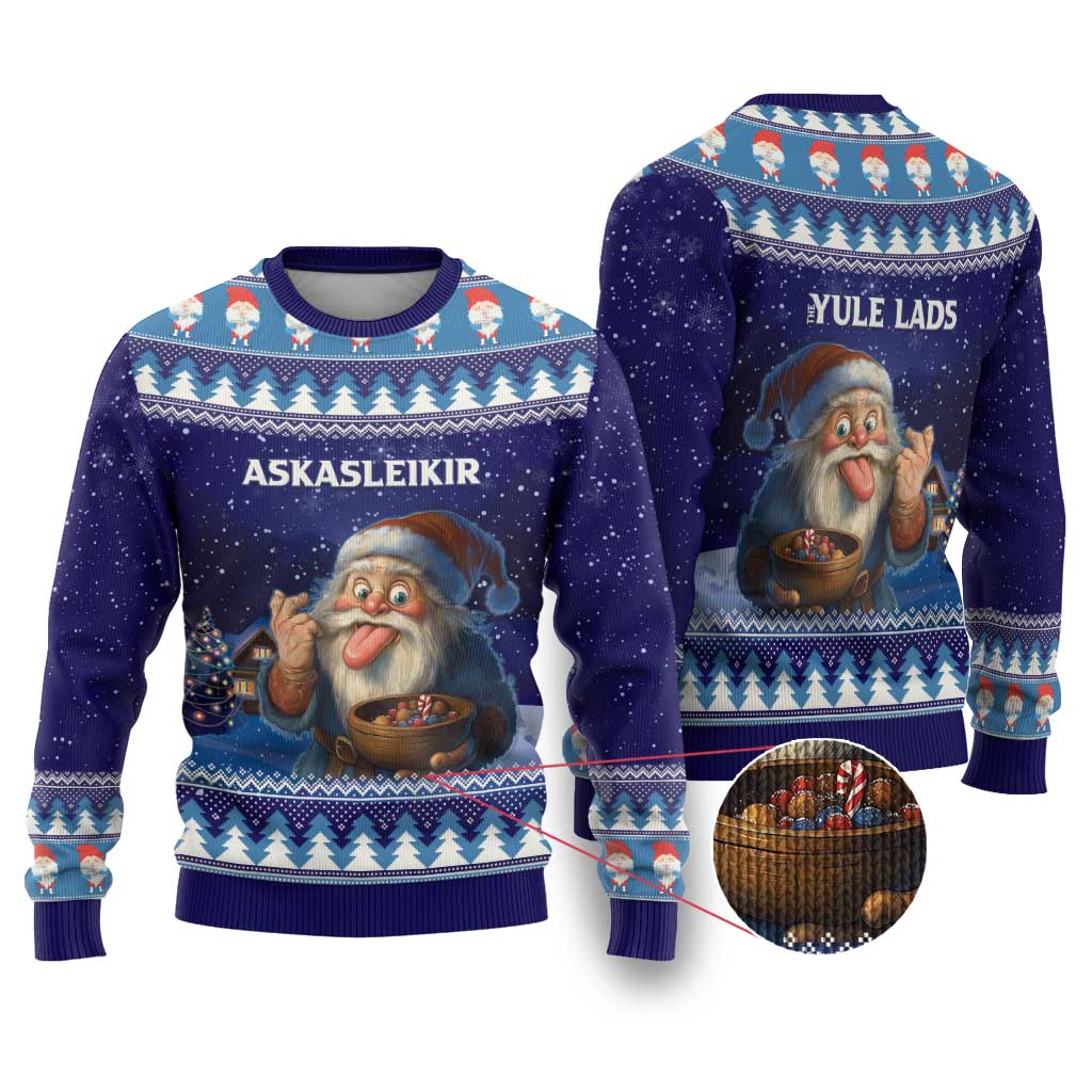 Iceland Christmas Askasleikir Ugly Christmas Sweater The Yule Lads Bowl Licker - Wonder Print Shop