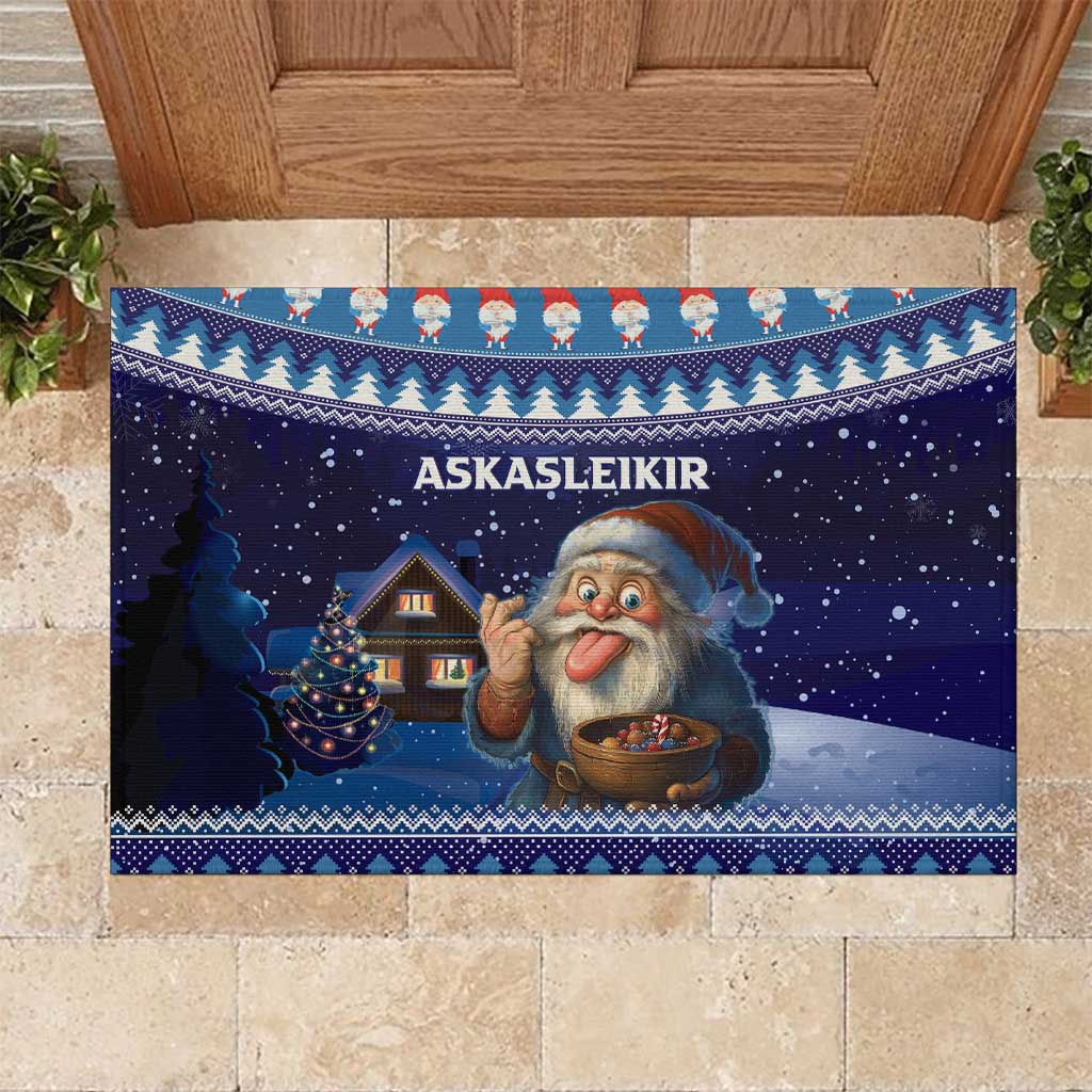 Iceland Christmas Askasleikir Rubber Doormat The Yule Lads Bowl Licker - Wonder Print Shop