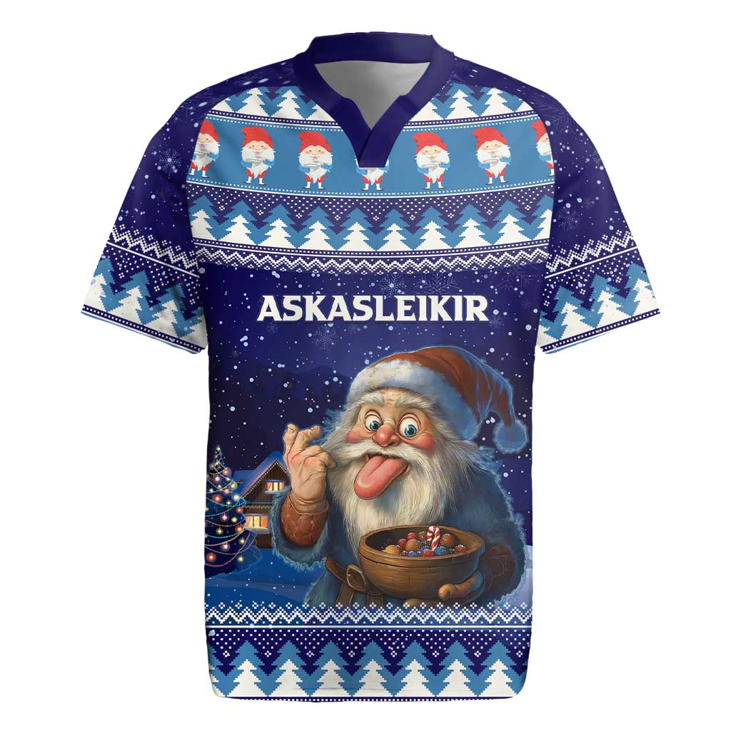 Iceland Christmas Askasleikir Rugby Jersey The Yule Lads Bowl Licker - Wonder Print Shop