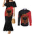 Albania Independence Day Couples Matching Mermaid Dress and Long Sleeve Button Shirt Albanian Eagle - Grunge Style