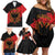 Albania Independence Day Family Matching Off Shoulder Short Dress and Hawaiian Shirt Albanian Eagle - Grunge Style - Wonder Print Shop