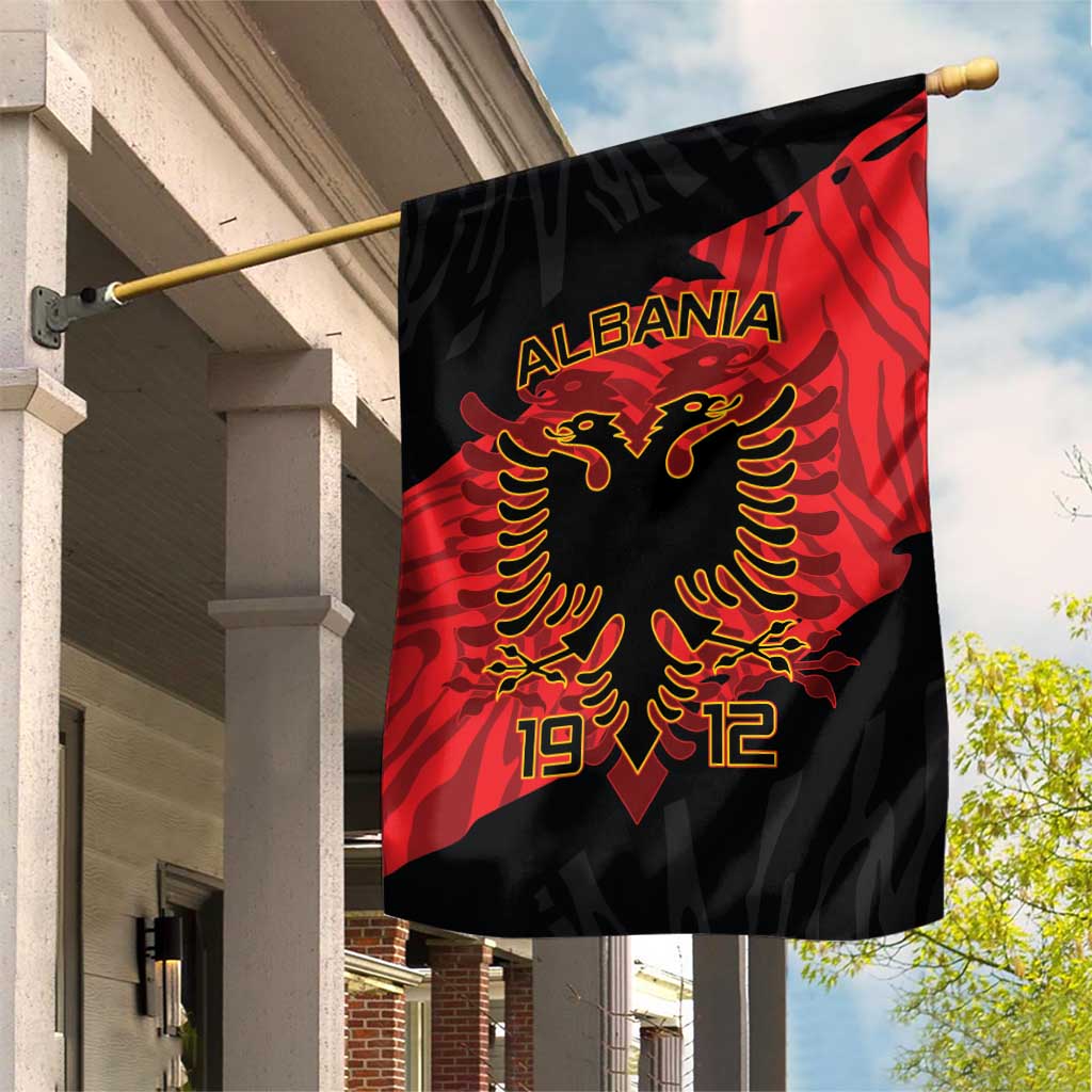 Albania Independence Day Garden Flag Albanian Eagle - Grunge Style - Wonder Print Shop