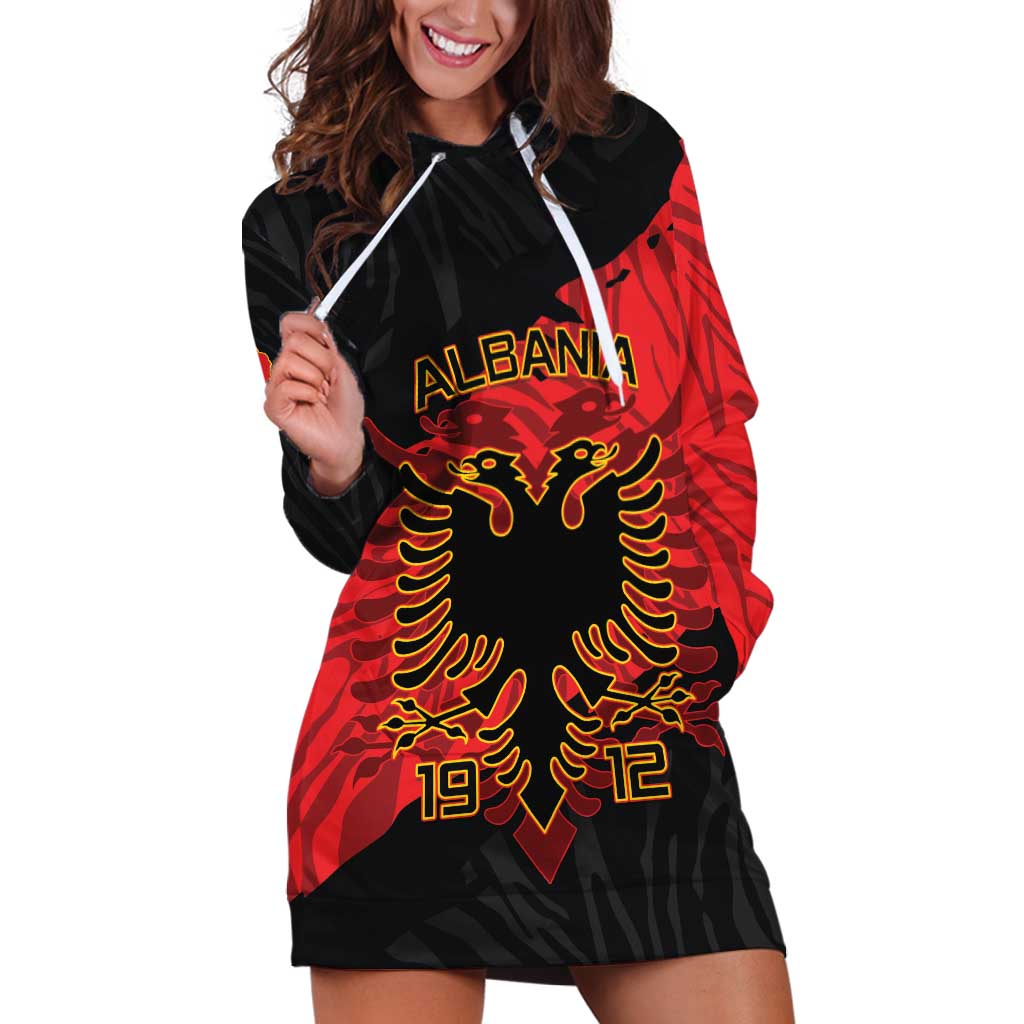 Albania Independence Day Hoodie Dress Albanian Eagle - Grunge Style