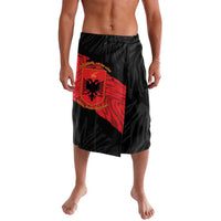 Men's black sarong skirt with red Albanian eagle emblem