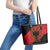 Albania Independence Day Leather Tote Bag Albanian Eagle - Grunge Style - Wonder Print Shop