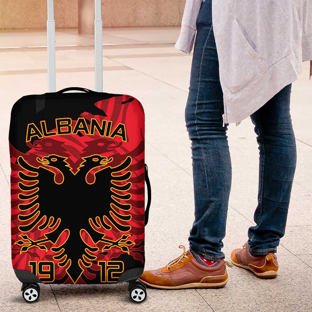 Albania Independence Day Luggage Cover Albanian Eagle - Grunge Style - Wonder Print Shop