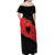 Albania Independence Day Off Shoulder Maxi Dress Albanian Eagle - Grunge Style - Wonder Print Shop