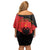 Albania Independence Day Off Shoulder Short Dress Albanian Eagle - Grunge Style - Wonder Print Shop