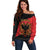 Albania Independence Day Off Shoulder Sweater Albanian Eagle - Grunge Style - Wonder Print Shop