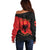 Albania Independence Day Off Shoulder Sweater Albanian Eagle - Grunge Style - Wonder Print Shop