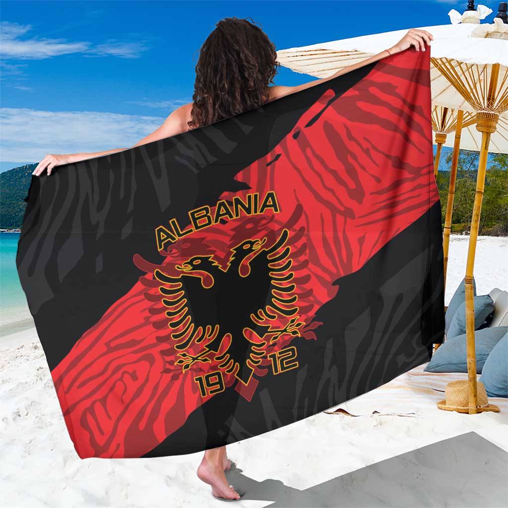 Albania Independence Day Sarong Albanian Eagle - Grunge Style - Wonder Print Shop