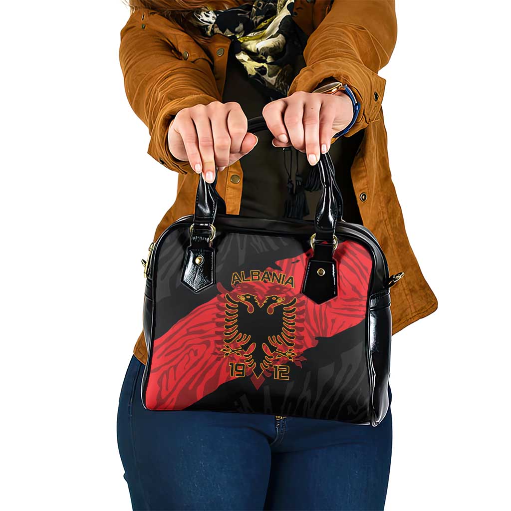 Albania Independence Day Shoulder Handbag Albanian Eagle - Grunge Style