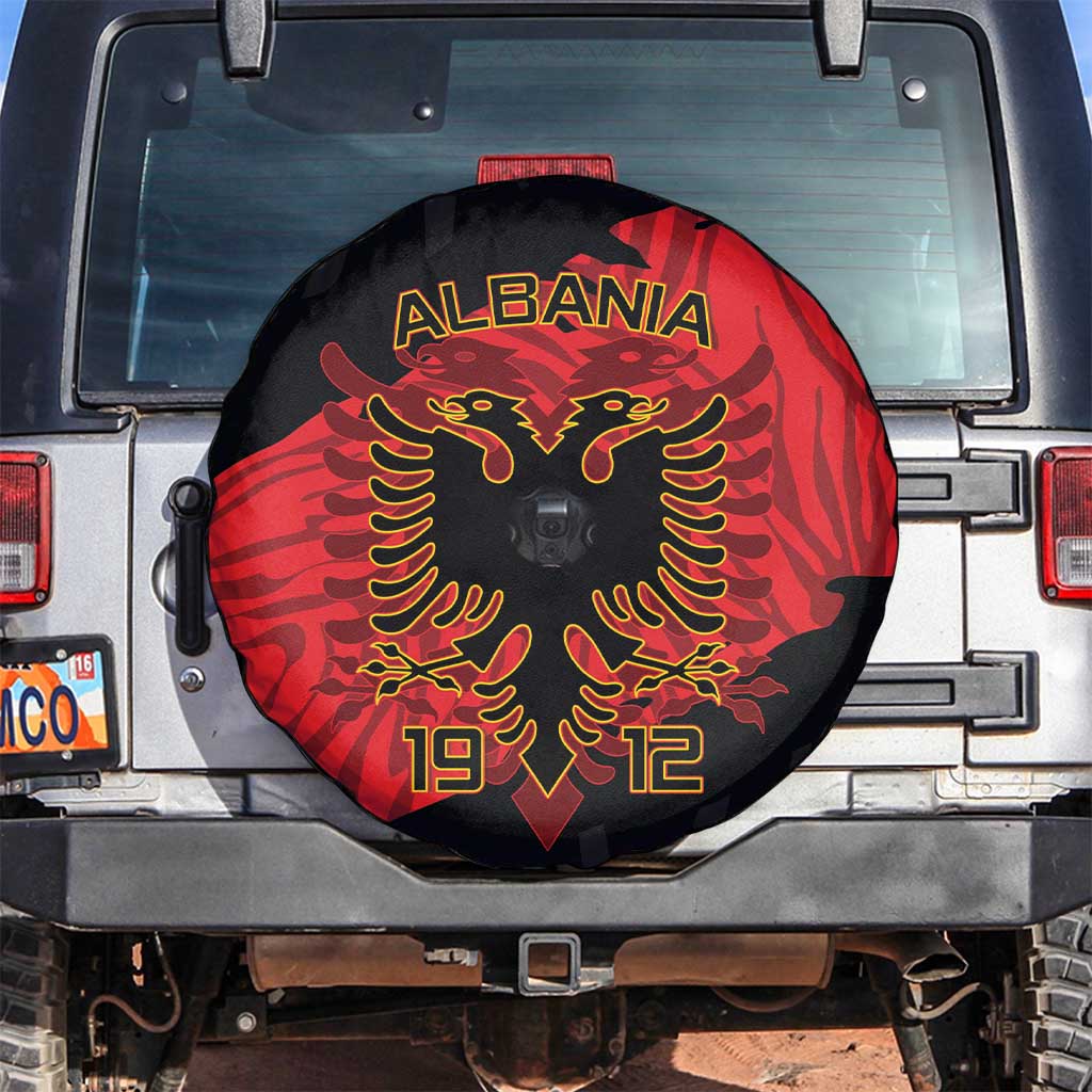 Albania Independence Day Spare Tire Cover Albanian Eagle - Grunge Style - Wonder Print Shop