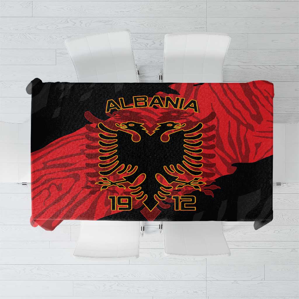 Albania Independence Day Tablecloth Albanian Eagle - Grunge Style - Wonder Print Shop