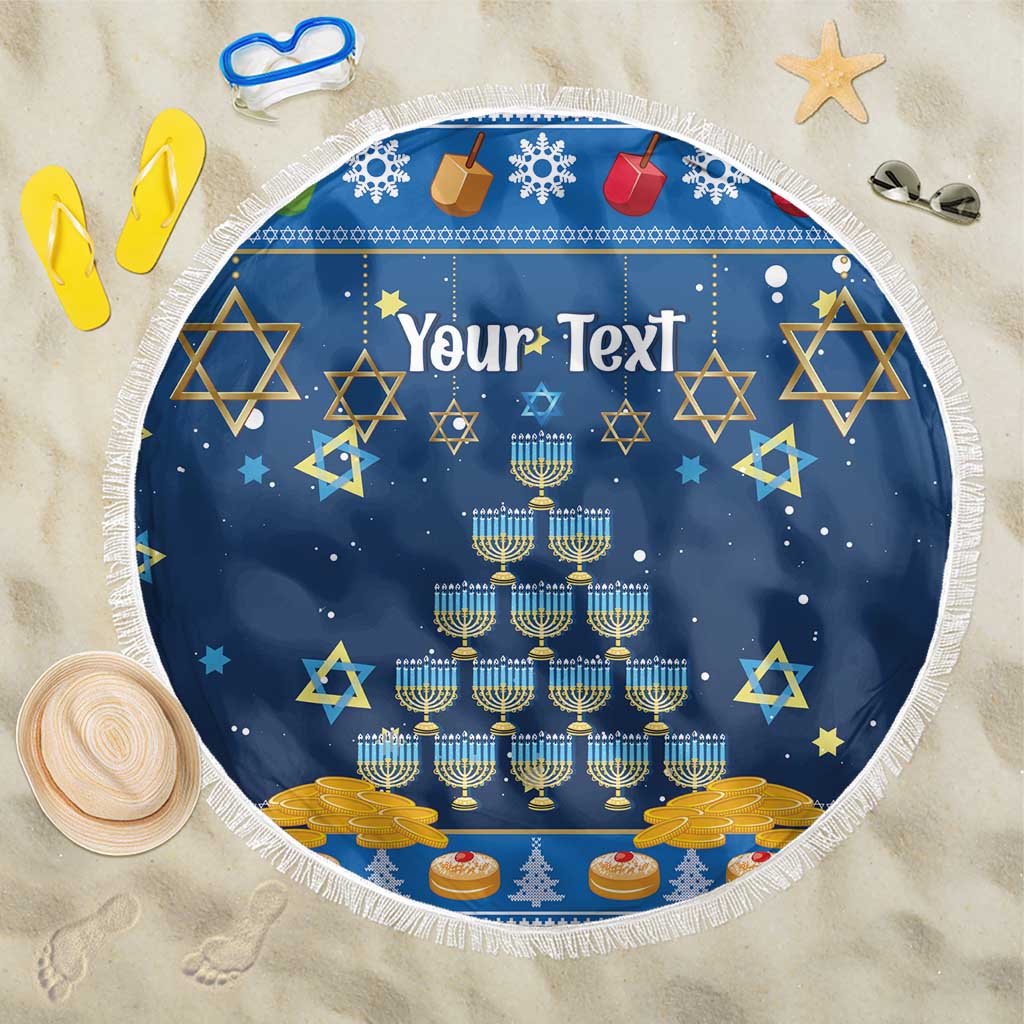 Personalised Jewish Hanukkah Xmas Beach Blanket Merry Chrismukkah - Wonder Print Shop