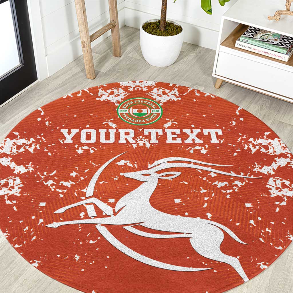 Custom Niger Football Round Carpet Go Menas