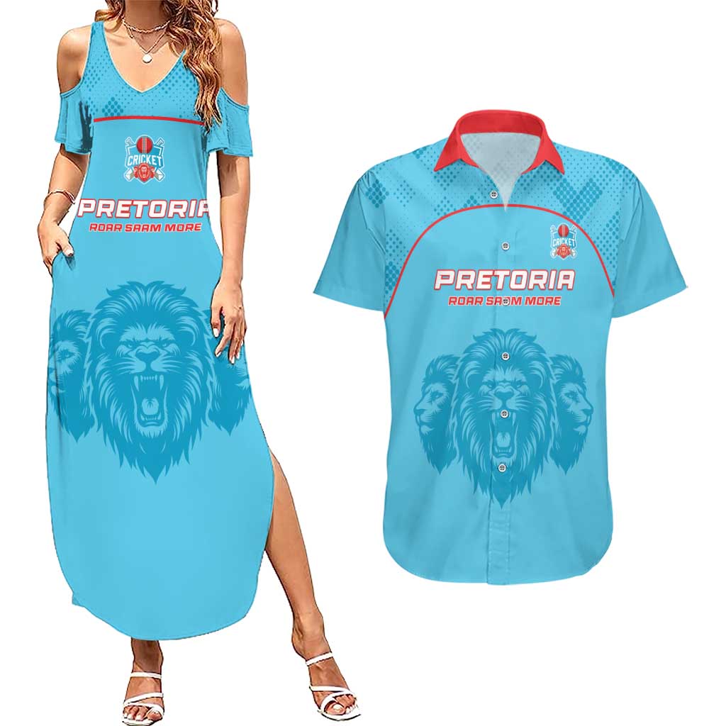 Custom South Africa Pretoria Cricket Couples Matching Summer Maxi Dress and Hawaiian Shirt Roar Saam More - This Is Pretoria - Wonder Print Shop