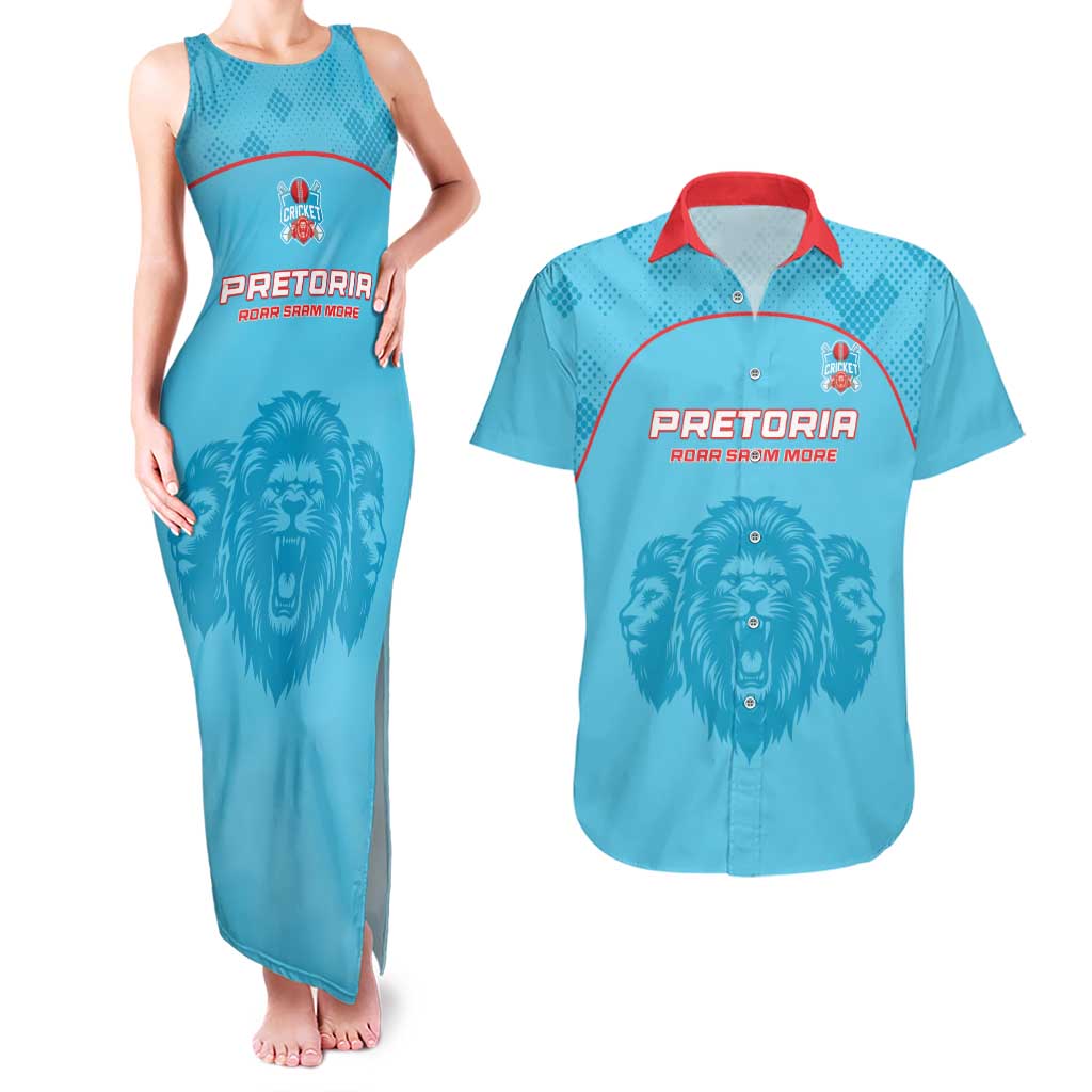 Custom South Africa Pretoria Cricket Couples Matching Tank Maxi Dress and Hawaiian Shirt Roar Saam More - This Is Pretoria - Wonder Print Shop