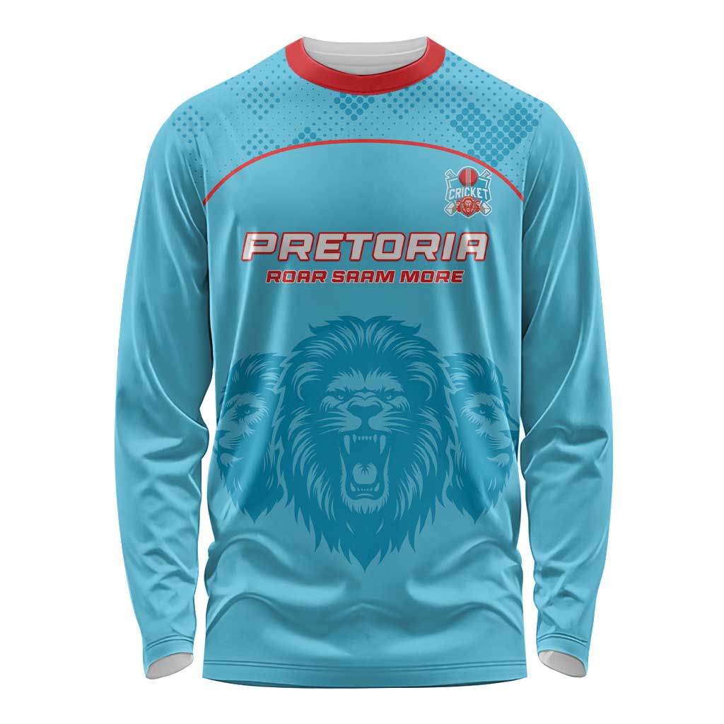 Custom South Africa Pretoria Cricket Long Sleeve Shirt Roar Saam More - This Is Pretoria - Wonder Print Shop