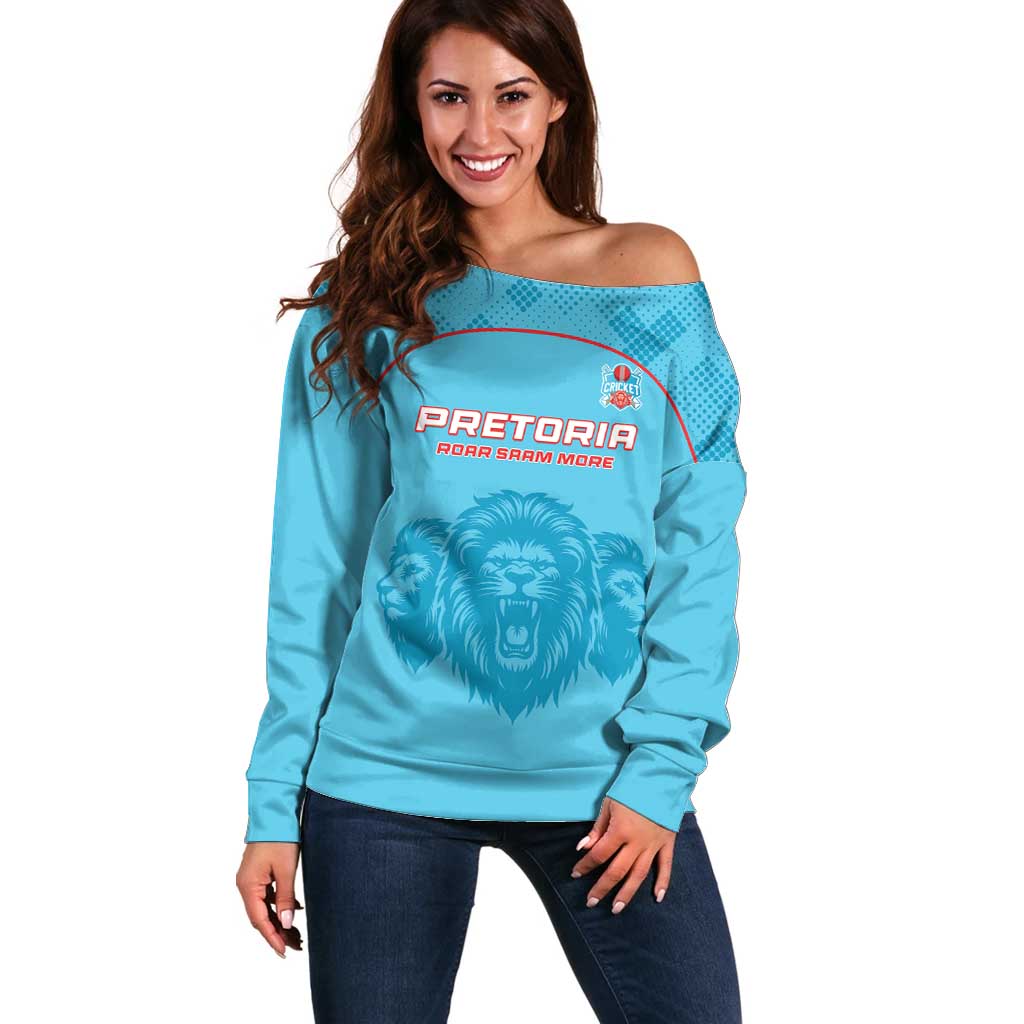 Custom South Africa Pretoria Cricket Off Shoulder Sweater Roar Saam More - This Is Pretoria