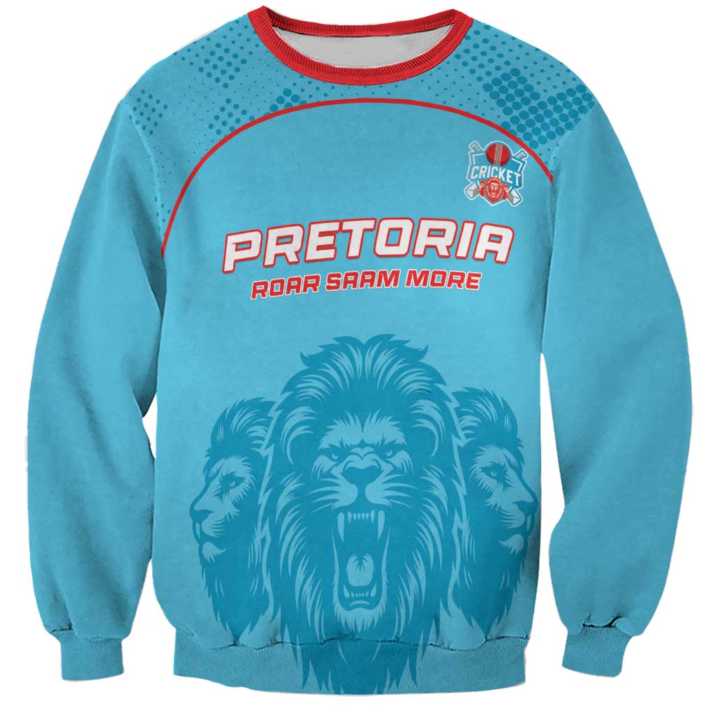 Custom South Africa Pretoria Cricket Sweatshirt Roar Saam More - This Is Pretoria