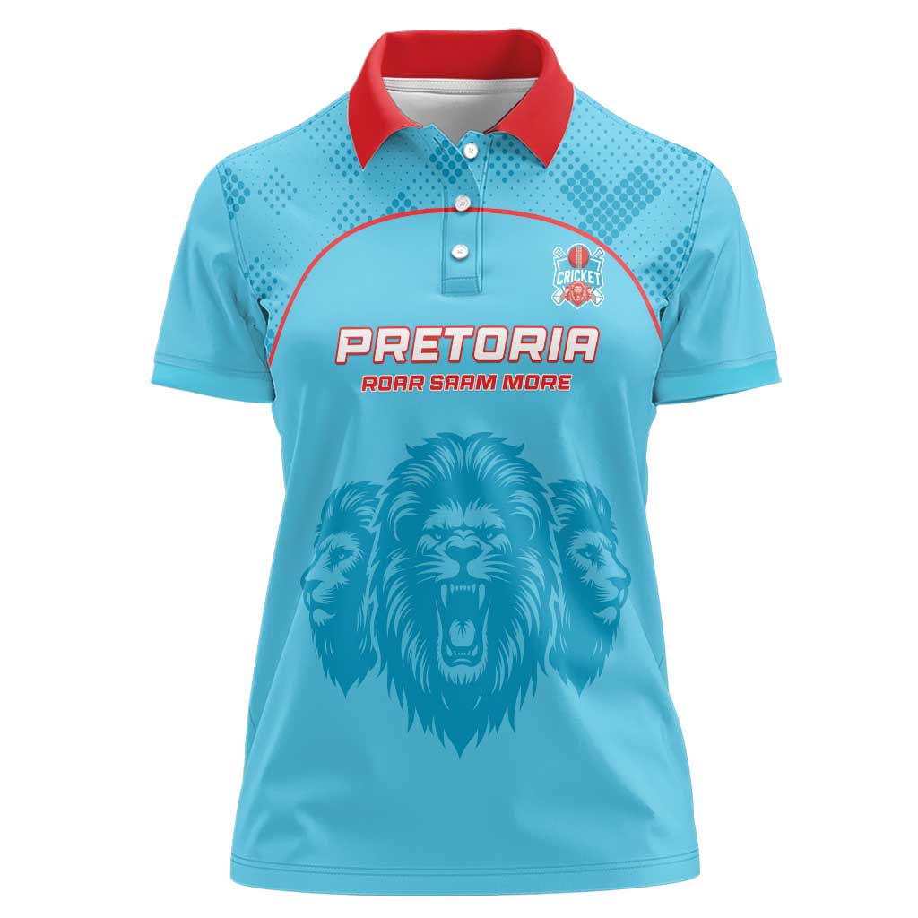 Custom South Africa Pretoria Cricket Women Polo Shirt Roar Saam More - This Is Pretoria